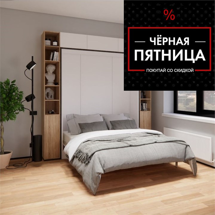 КРОВАТЬ-ТРАНСФОРМЕР со СТЕЛЛАЖАМИ и АНТРЕСОЛЯМИ: СОМ-МОДУЛЬ LIGHT 1817